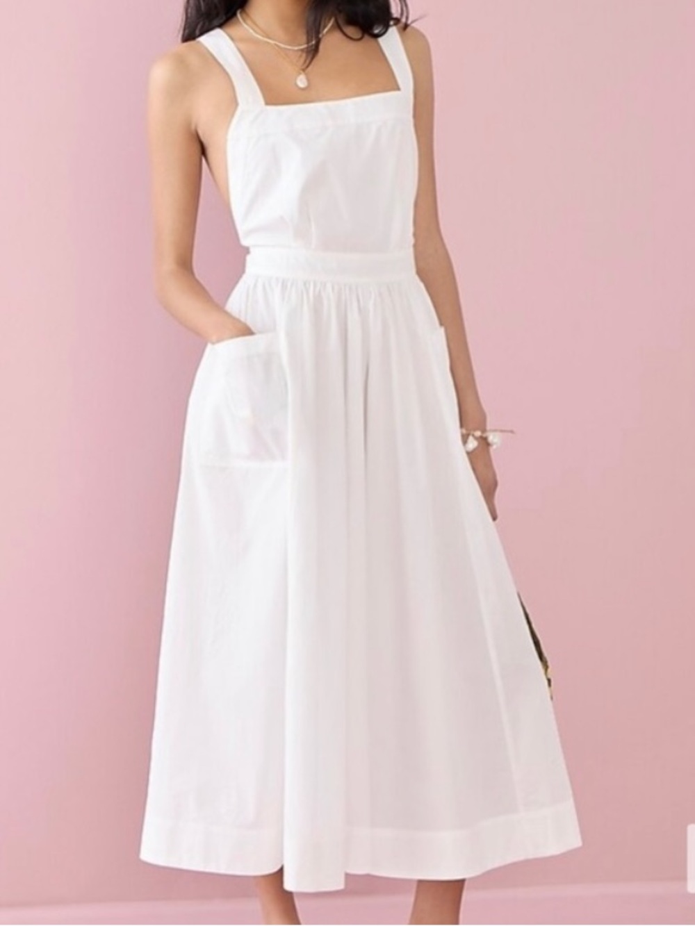 J.Crew apron dress with adjustable straps white size 2